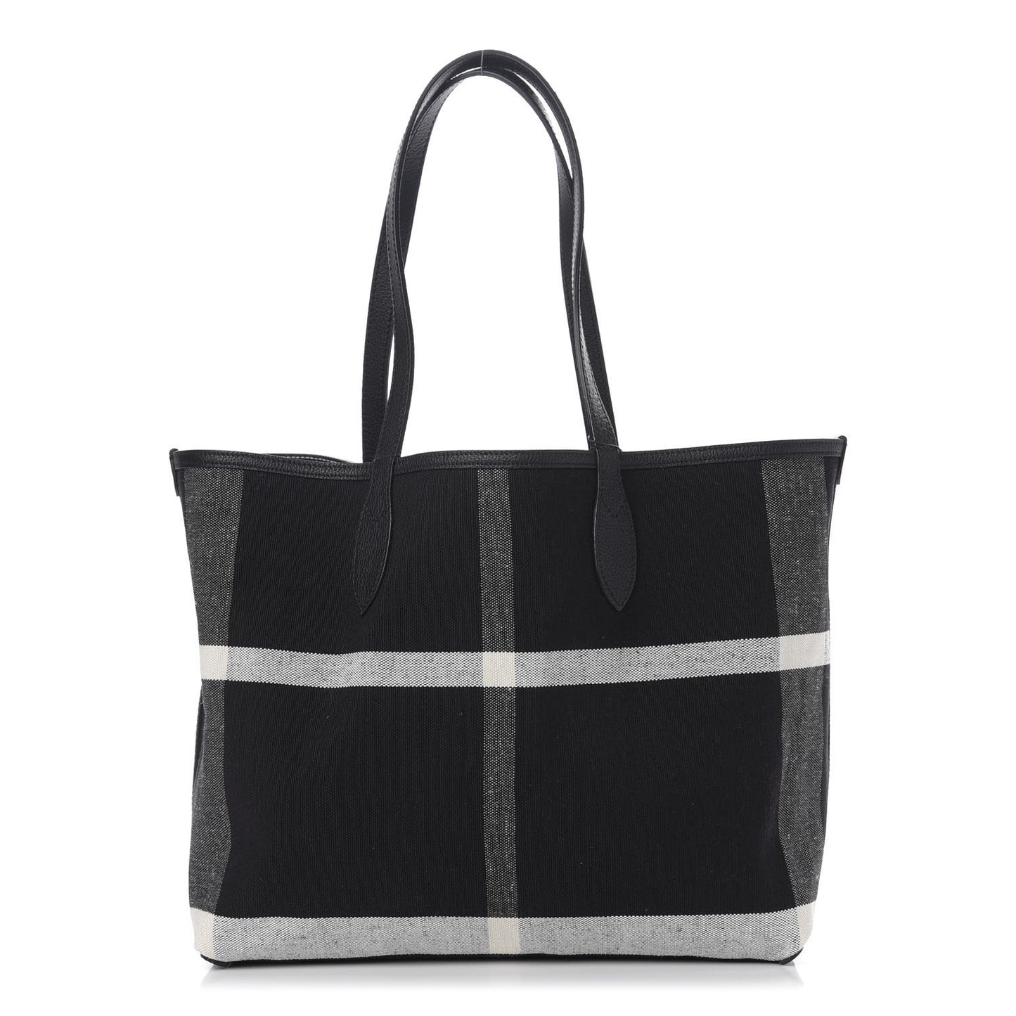 Coated Canvas Mega Check Medium Doodle Tote Black White