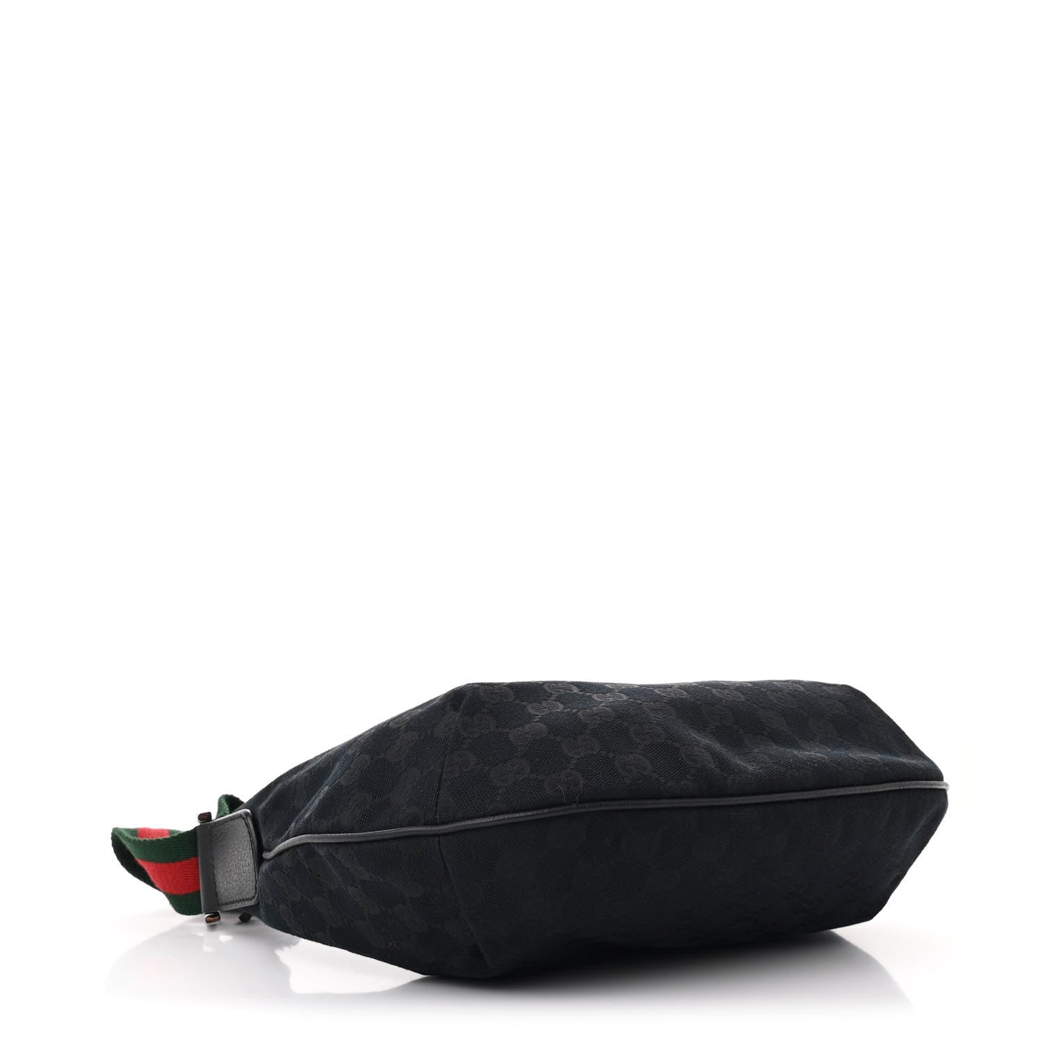 Gucci Monogram Web Medium Half Moon Hobo Black 4 of 10