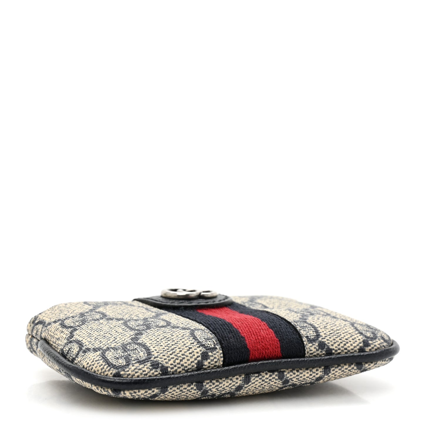 GG Supreme Monogram Web Ophidia Key Case Beige Blue