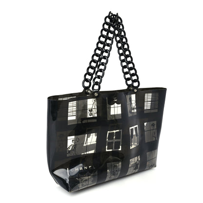 Chanel Vinyl Coco Window Tote Black 2 of 9