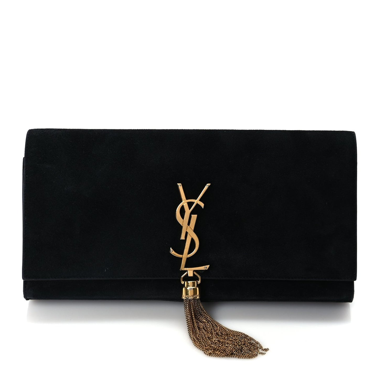 Velvet Classic Monogram Cassandre Tassel Clutch