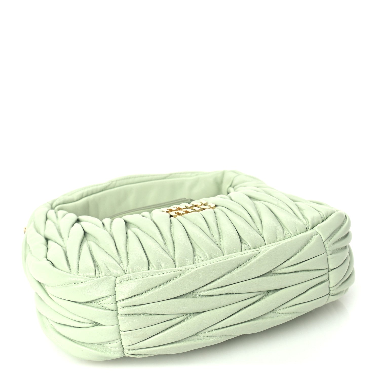 Miu Miu Nappa Matelasse Small Wander Hobo Acqua 3 of 8
