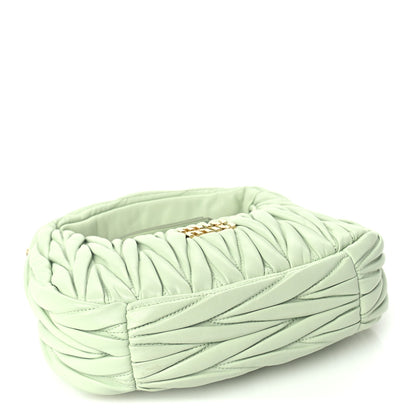 Miu Miu Nappa Matelasse Small Wander Hobo Acqua 3 of 8