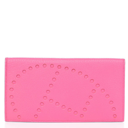 Hermes Chevre Mysore Evelyne Long Wallet Rose Tyrien 3 of 10