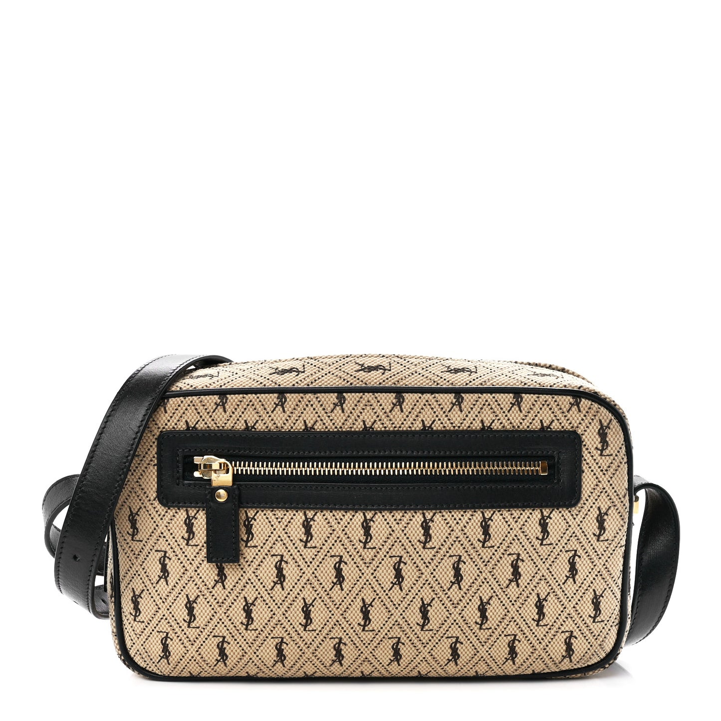 Canvas Monogram All Over Camera Bag Beige