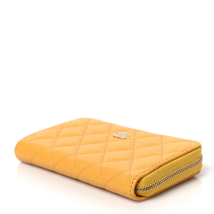 Chanel Caviar Quilted Medium Zip Around Wallet Yellow 9 of 9