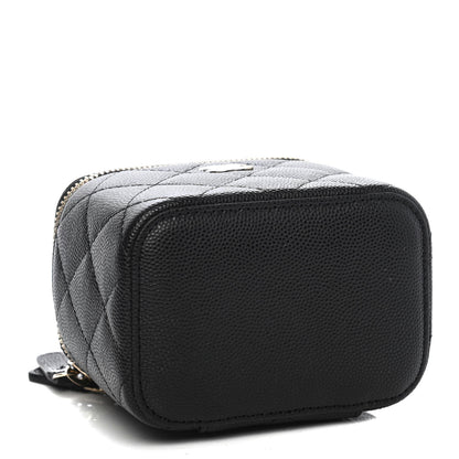 Chanel Caviar Quilted Mini Vanity Case With Chain Black 3 of 4