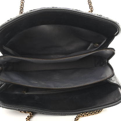 Chanel Calfskin Quilted Stitch Triptych Tote Black 5 of 14