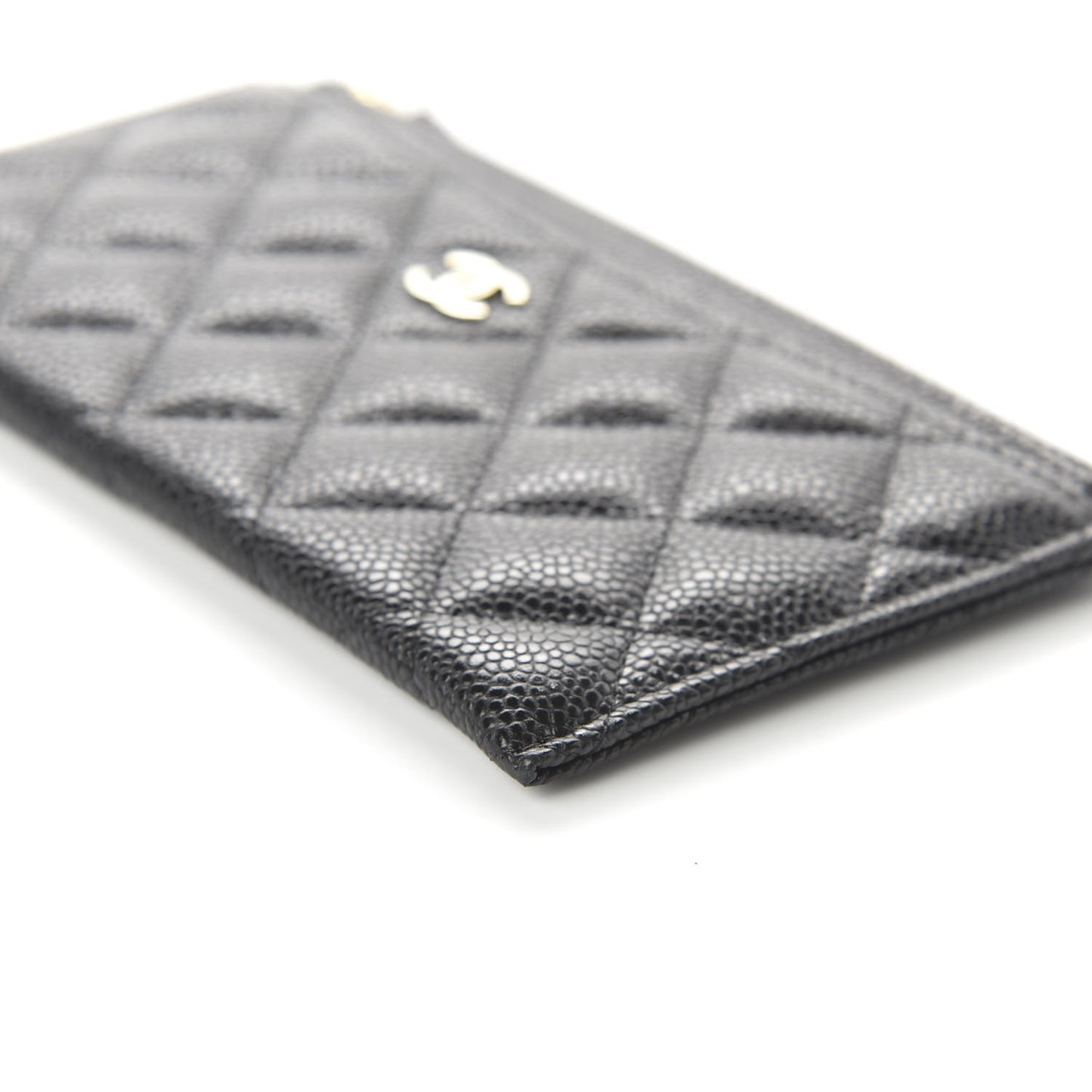 Caviar Quilted Classic Zip Pouch Black