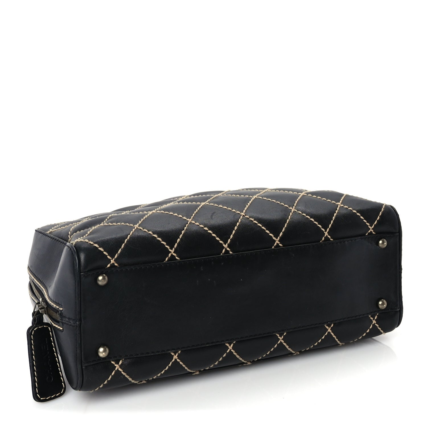Chanel Calfskin Wild Stitch Top Handle Bag Black 4 of 10