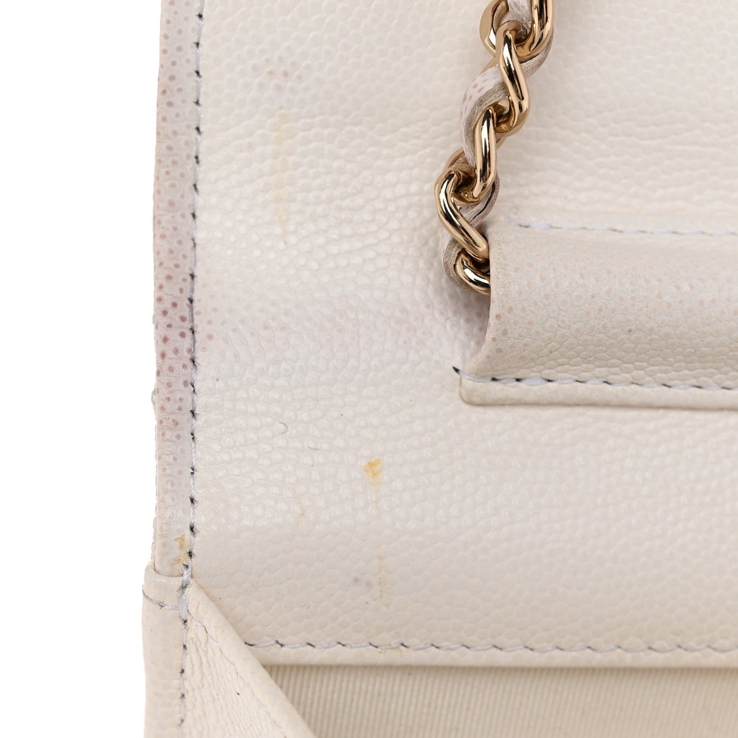 Chanel Caviar Quilted Wallet On Chain WOC White 12 of 14