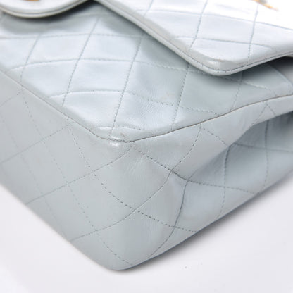 Chanel Lambskin Quilted Medium Double Flap Light Blue 11 of 14
