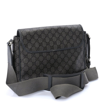 Gucci Tender GG Supreme Monogram Textured Dollar Calfskin Ophidia Messenger Bag Grey Black Graphite Grey 2 of 7