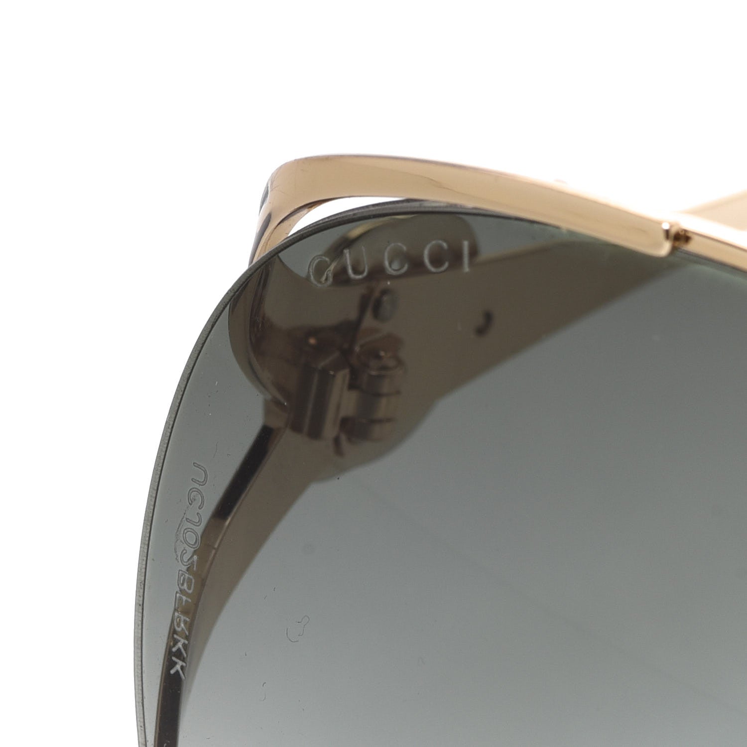 Gucci Metal Oversized Round Frame GG0225S Sunglasses Gold 5 of 5