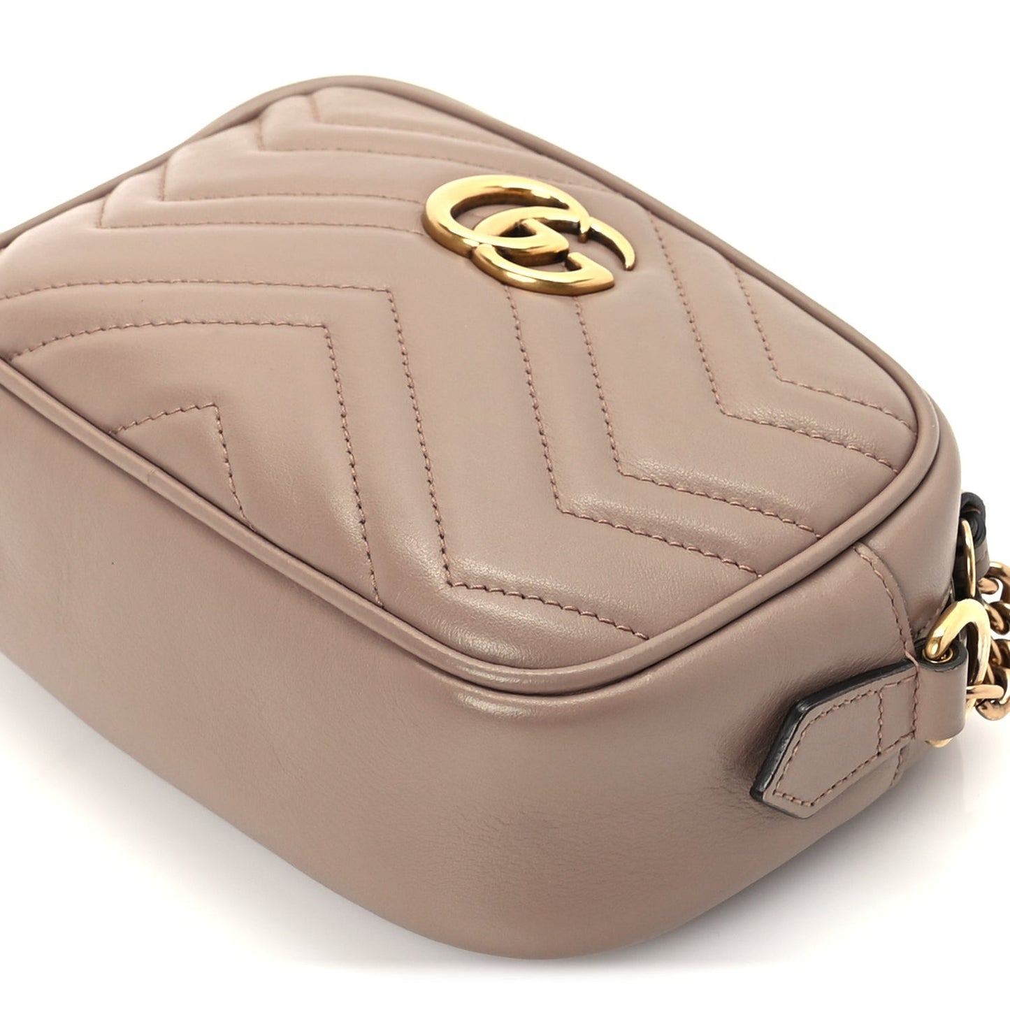 Calfskin Matelasse Mini GG Marmont Chain Shoulder Bag  Perfect Pink