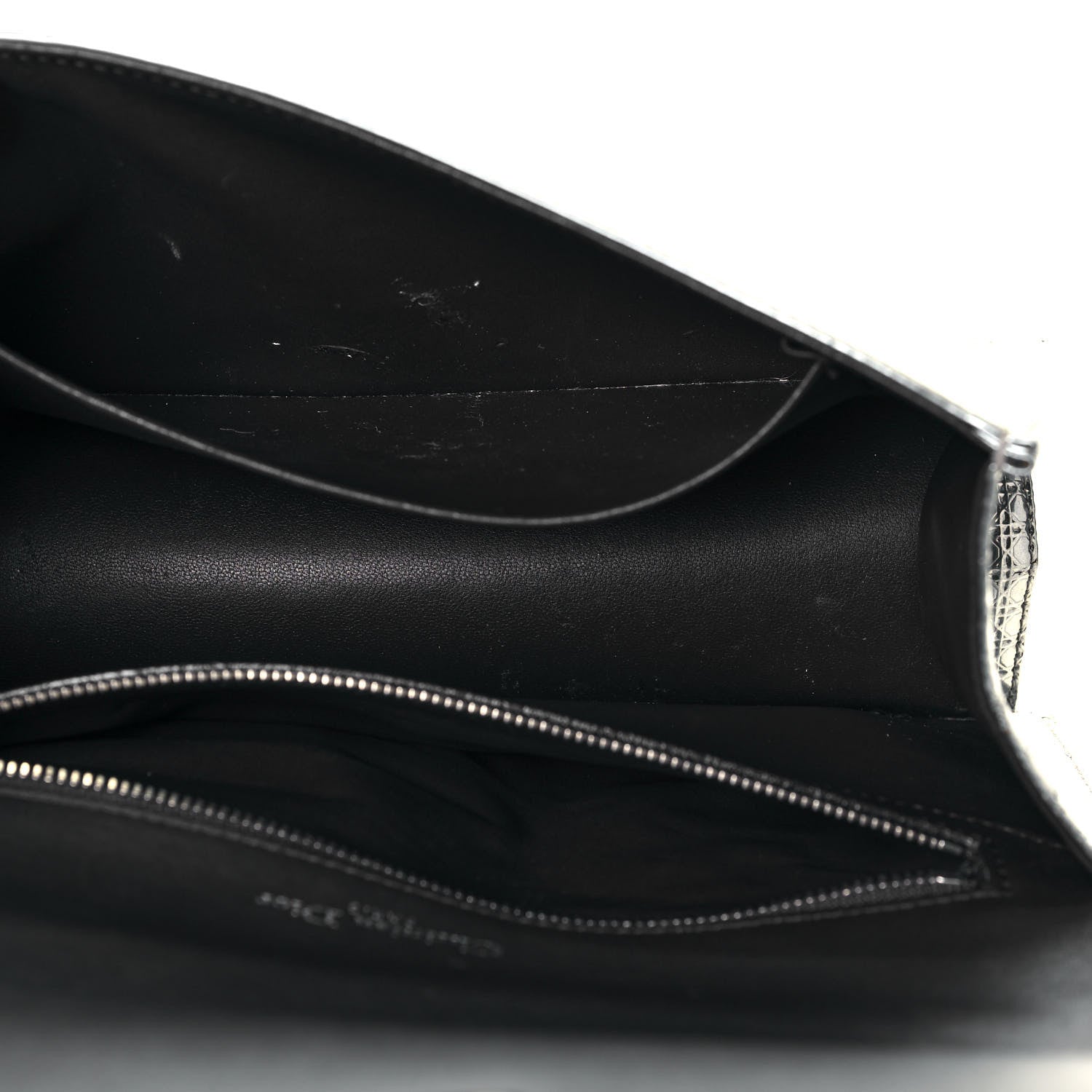 Christian Dior Metallic Patent Micro-Cannage Small Diorama Flap Bag Silver 9 of 18