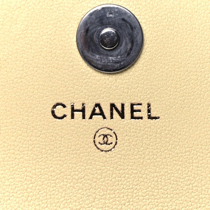 Chanel Lambskin Quilted  19 Wallet On Chain WOC  Yellow 5 of 9