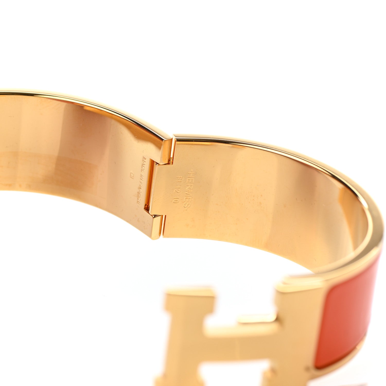 Hermes Enamel Wide Clic Clac H Bracelet PM Orange 4 of 5