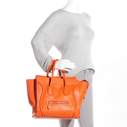Celine Smooth Calfskin Mini Luggage Orange 2 of 8