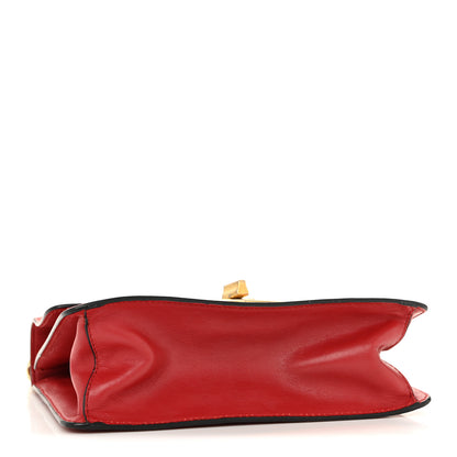 Prada Saffiano Turn Lock Chain Shoulder Bag Fuoco 4 of 18