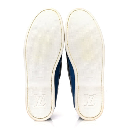 Louis Vuitton Mat Calfskin Mens Rubber America's Cup Marine Boat Shoe Pacific Blue 6 of 7