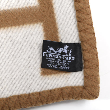 Hermes Wool Cashmere Avalon Blanket Ecru Camel 3 of 4