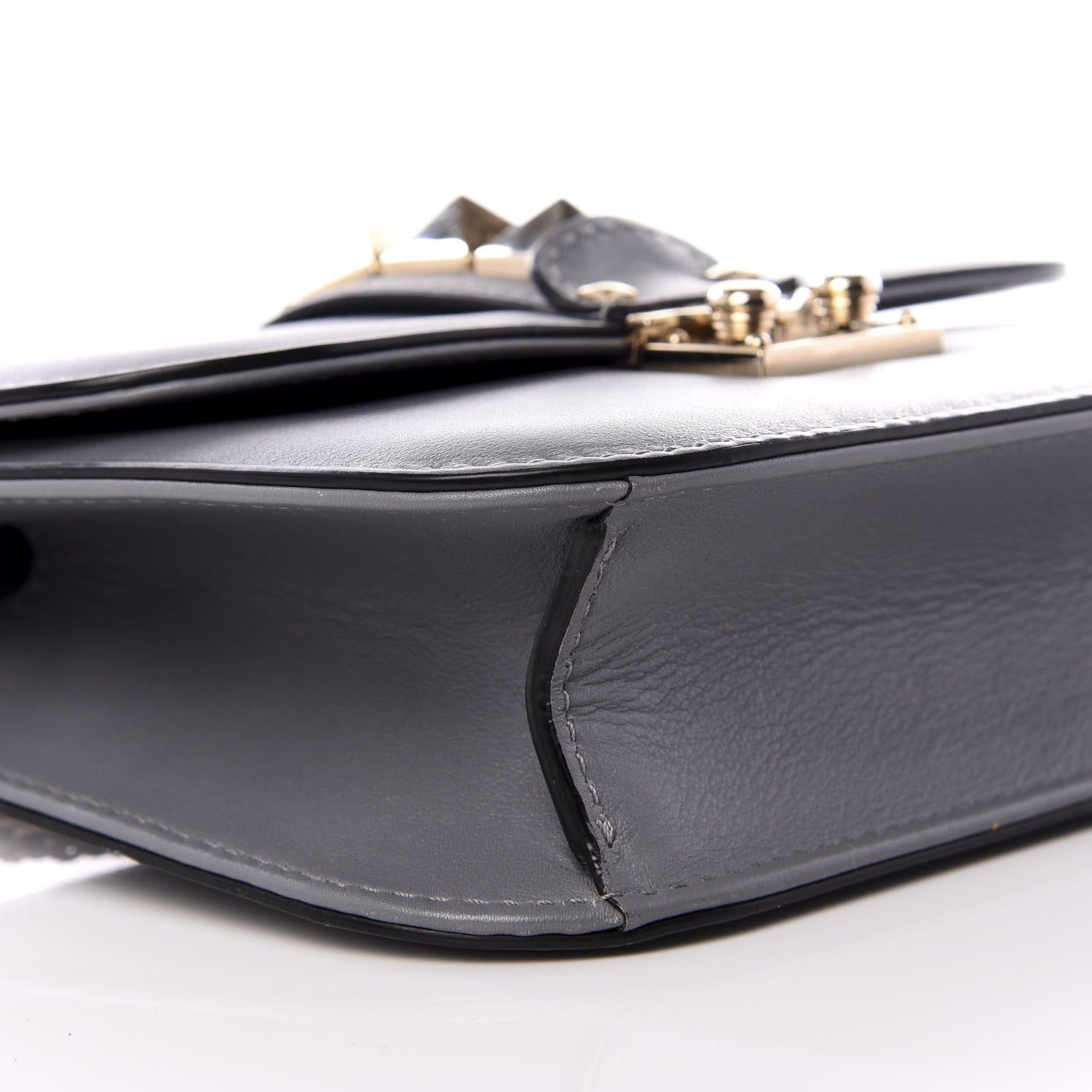 Valentino Garavani Vitello Small Glam Lock Rockstud Flap Gray 6 of 8