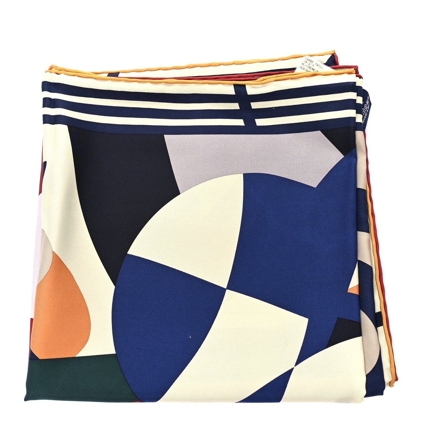 Silk 18-3-7 Scarf 90 Creme Marine Rose Vif