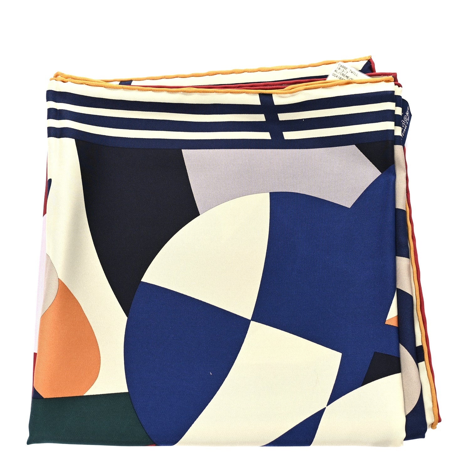 Hermes Silk 18-3-7 Scarf 90 Creme Marine Rose Vif 2 of 5