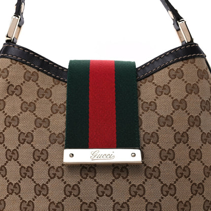 Gucci Monogram Medium New Ladies Web Hobo  Dark Brown 6 of 8
