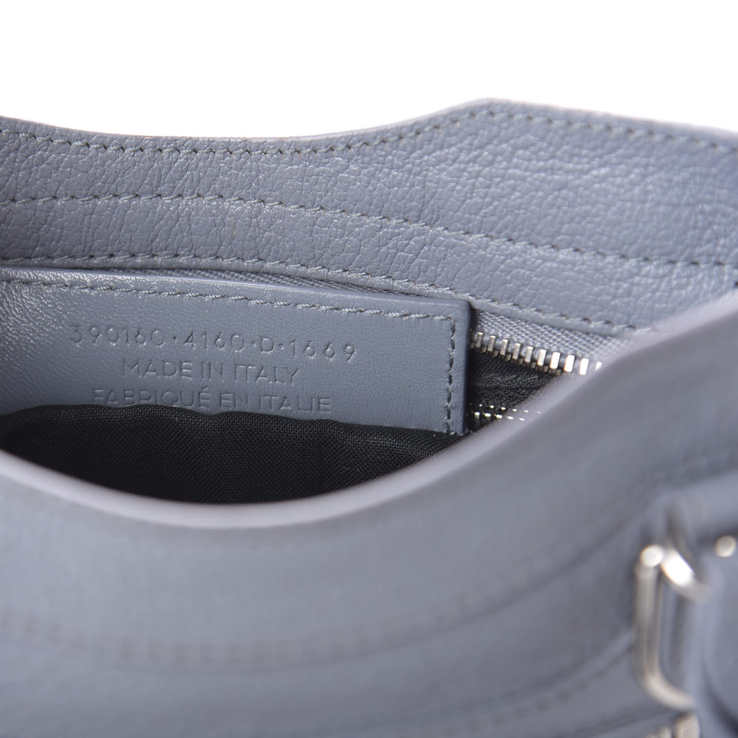 Balenciaga Chevre Silver Metallic Edge Hardware Mini City Bleu Acier 7 of 10