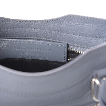 Balenciaga Chevre Silver Metallic Edge Hardware Mini City Bleu Acier 7 of 10