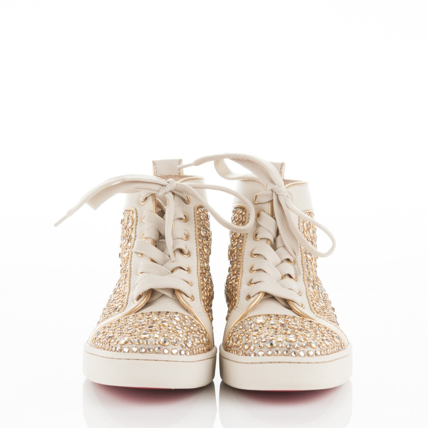 Strass Louis Flat Sneakers 38 Off White Gold