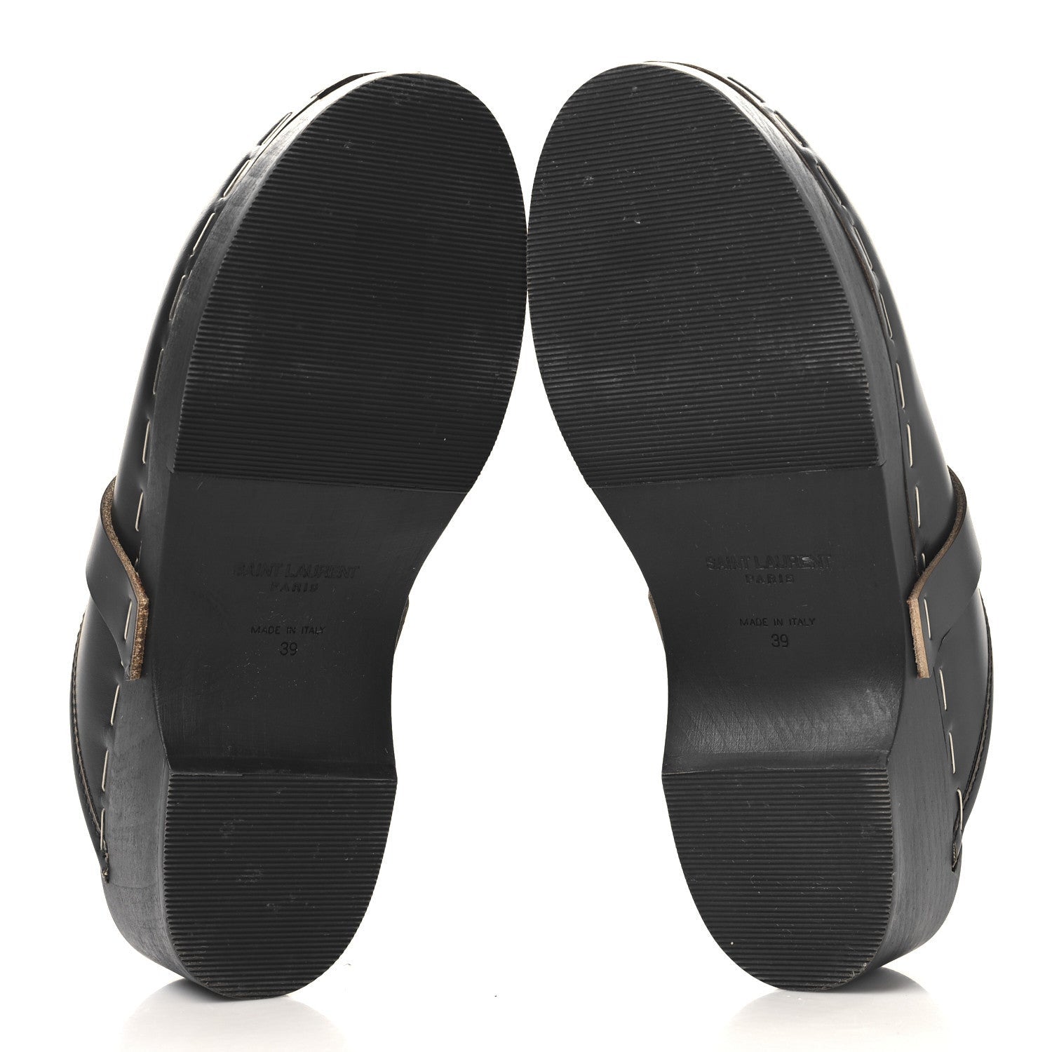 Saint Laurent Smooth Calfskin Le Maillon Clogs 39 Black 6 of 7