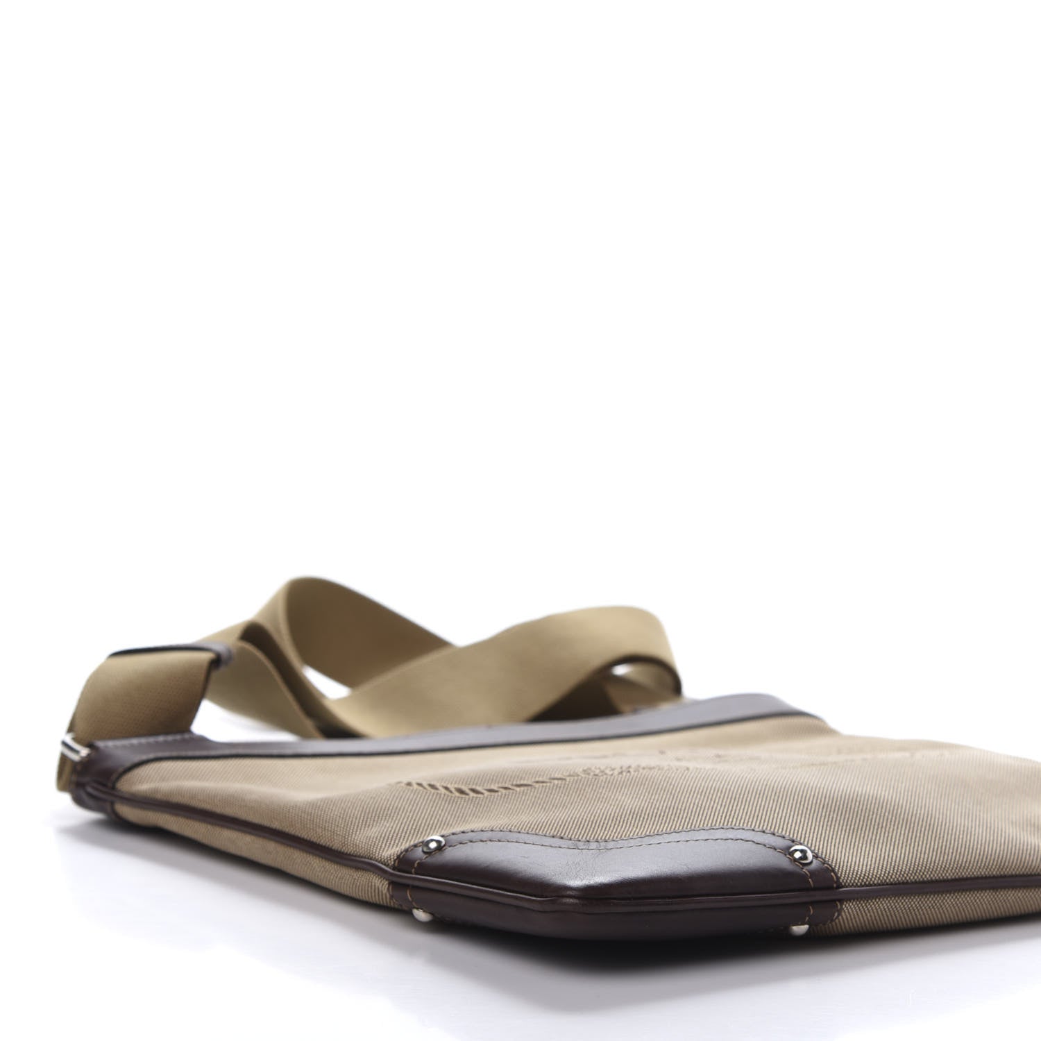 Prada Jacquard Logo Small Flat Messenger Bag Corda Moro 6 of 12