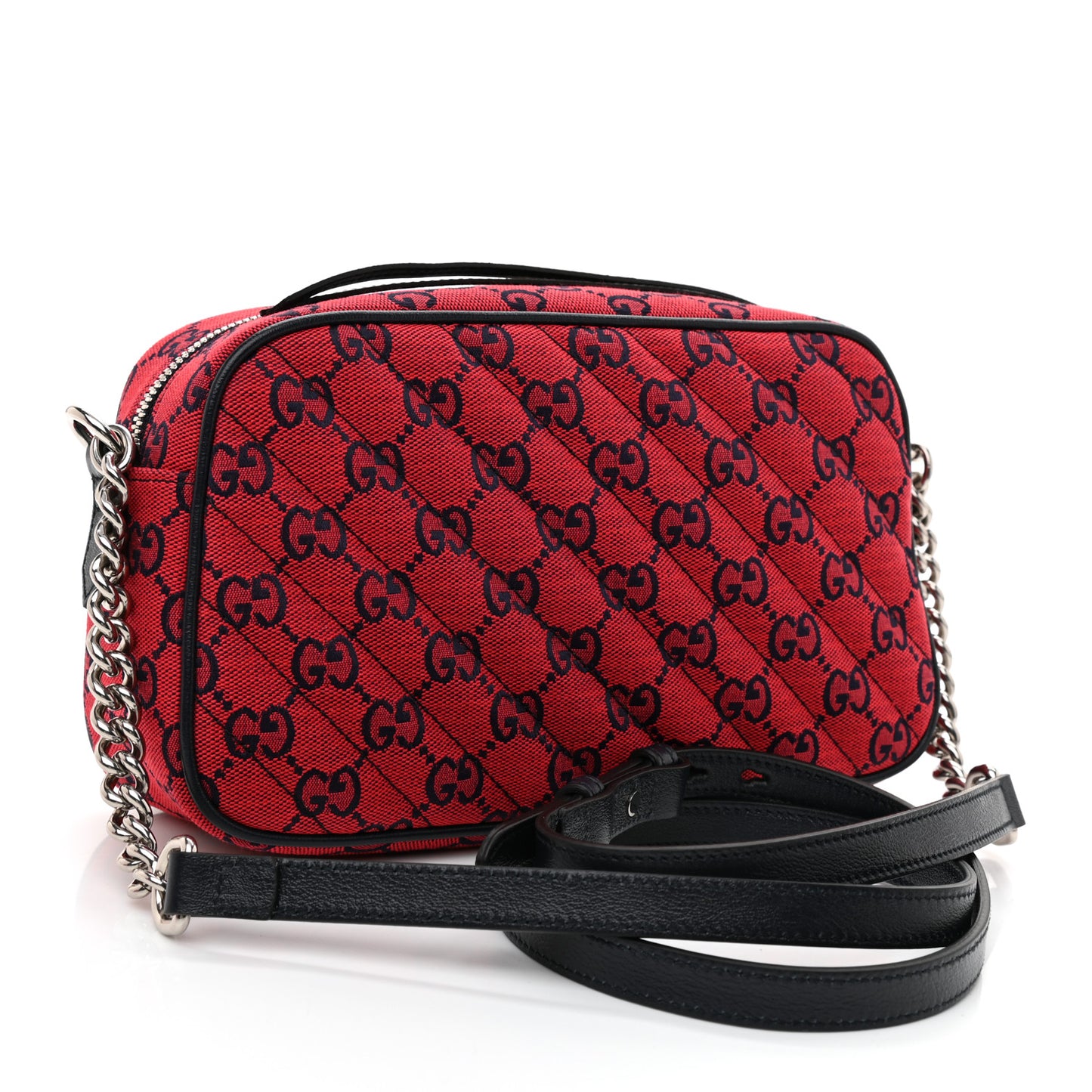 Monogram Multicolor Matelasse Diagonal Small GG Marmont Chain Shoulder Bag Red Blue