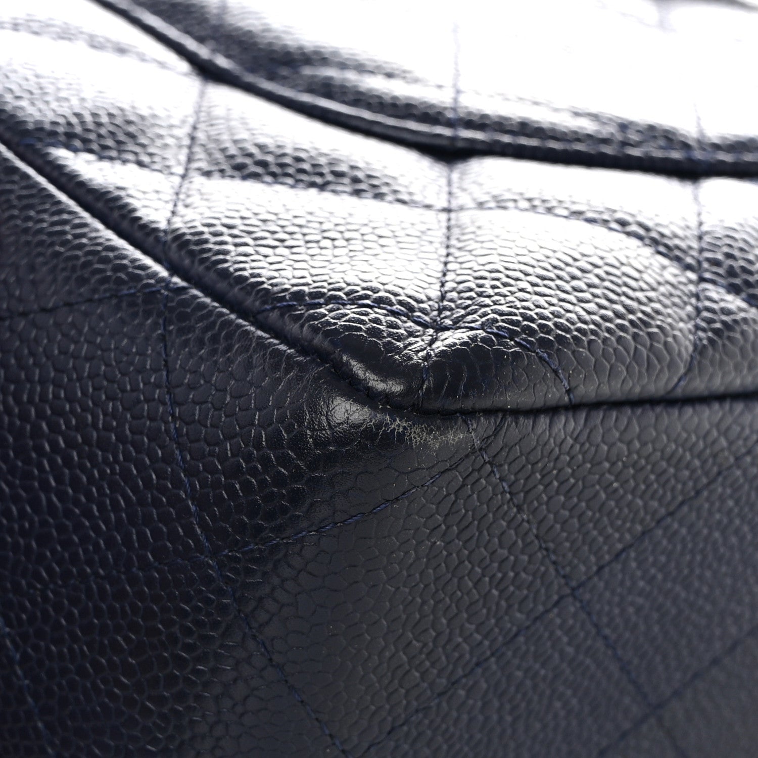 Chanel Caviar Quilted Jumbo Single Flap Navy 11 of 12