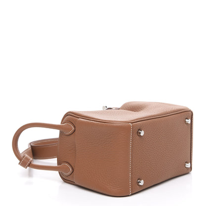 Hermes Taurillon Clemence Mini Lindy 20 Gold 3 of 8