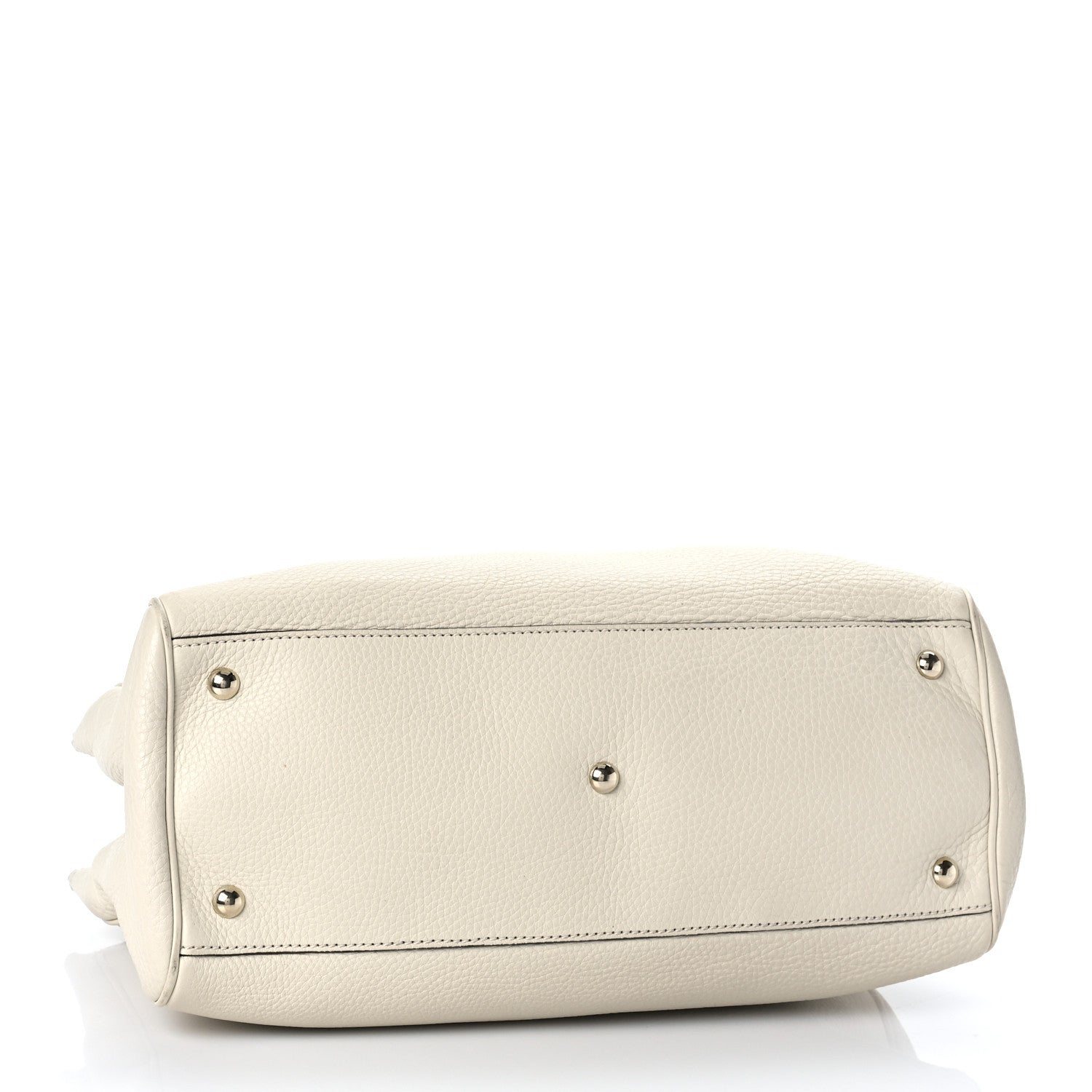 Gucci Pebbled Calfskin Medium Bamboo Shopper Tote Off White 4 of 13