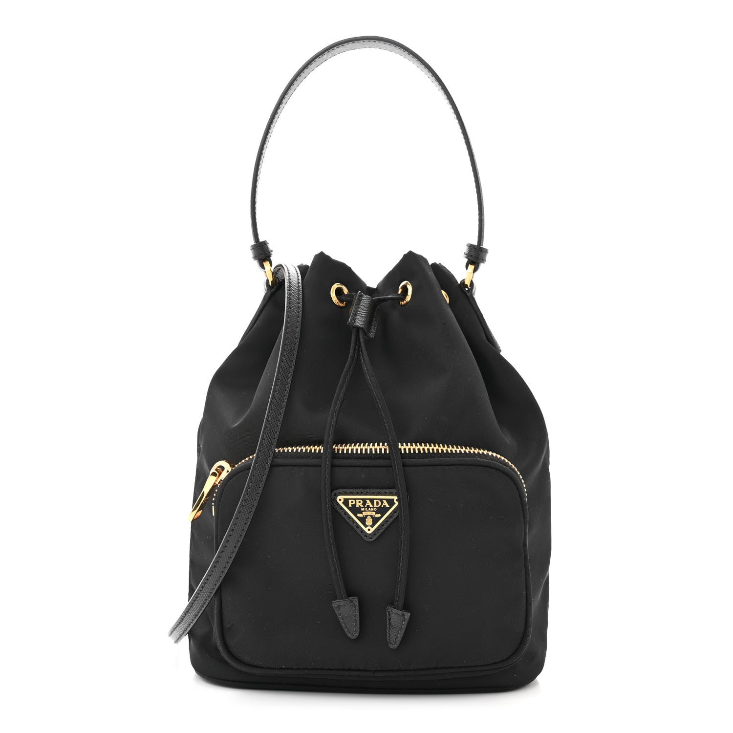 Prada Re-Nylon Duet Drawstring Shoulder Bag Black 1 of 11