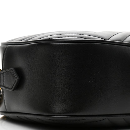 Gucci Calfskin Matelasse Small GG Marmont Chain Shoulder Bag Black 9 of 10