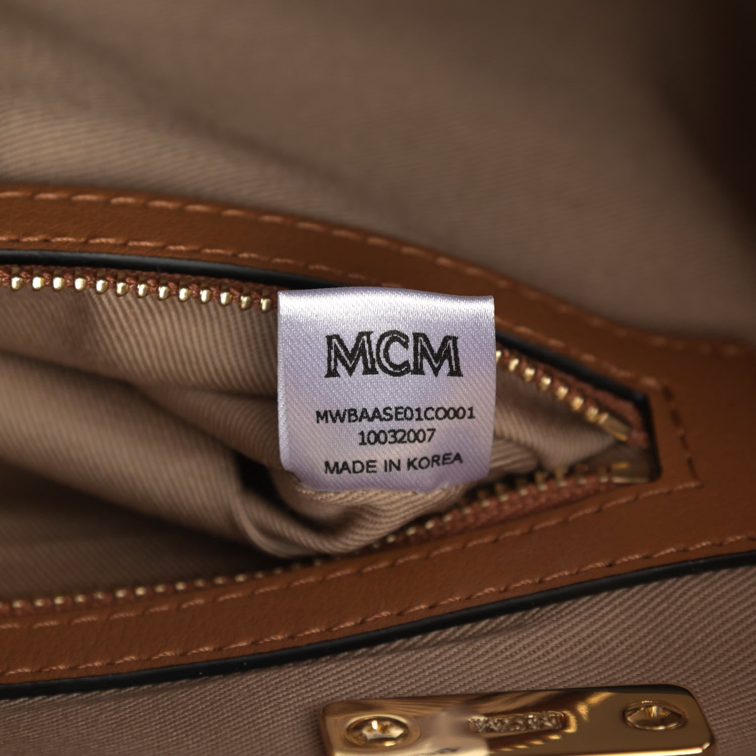 MCM Visetos Medium Boston Bag Cognac 6 of 11