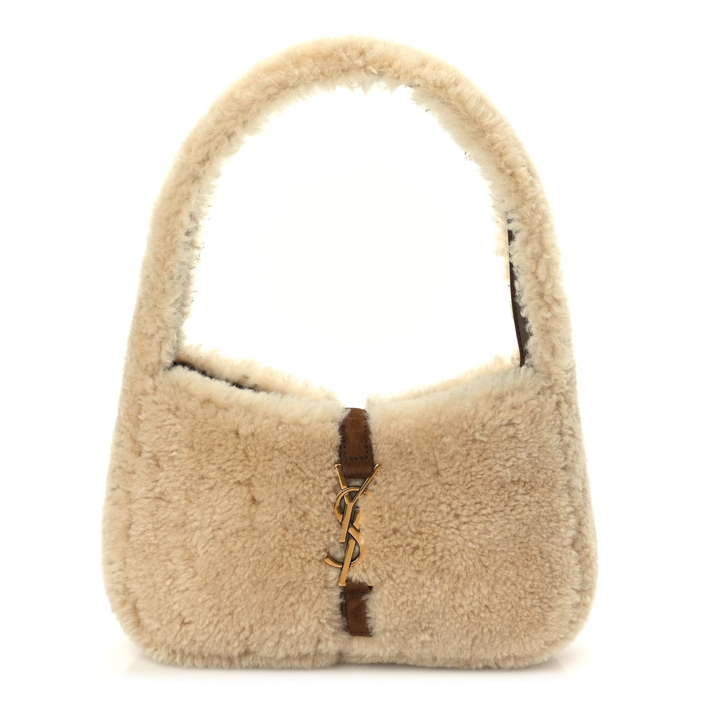 Shearling Le 5 A 7 Mini Hobo Natural Beige