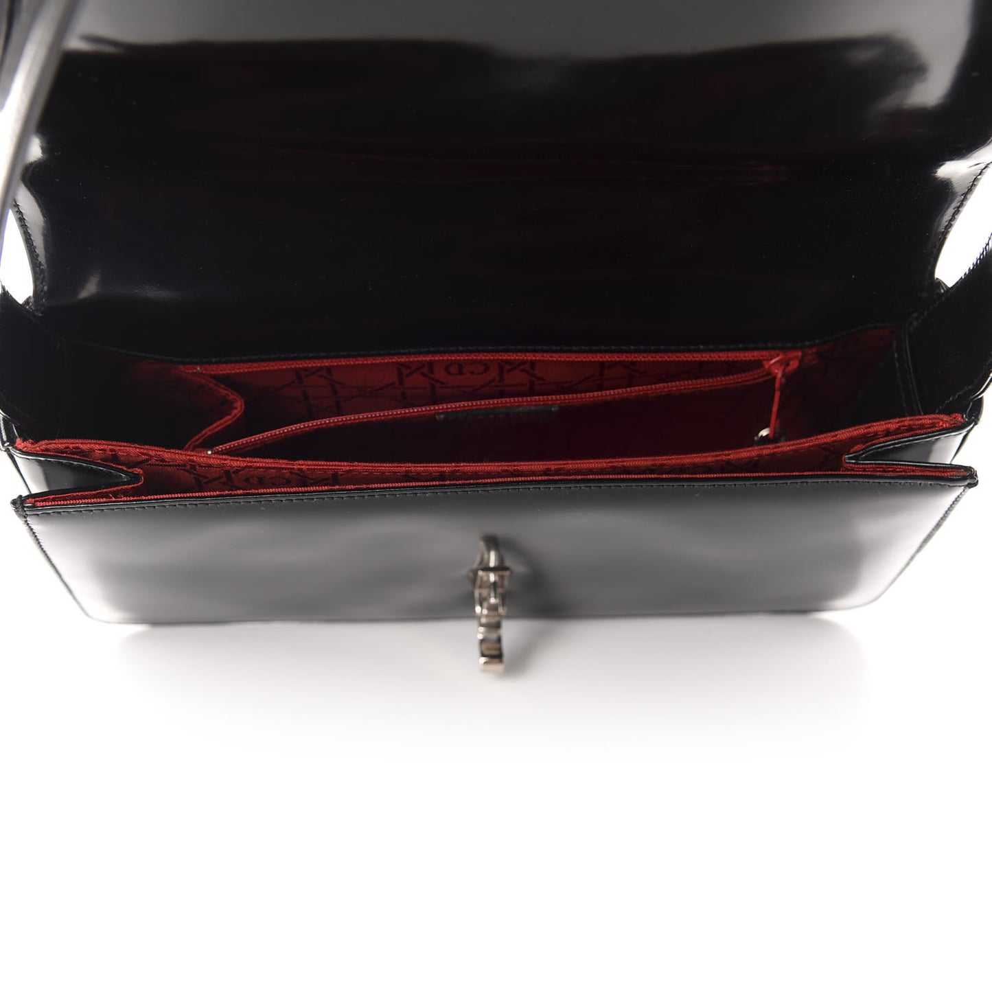 Glazed Calfskin Shoulder Bag Black