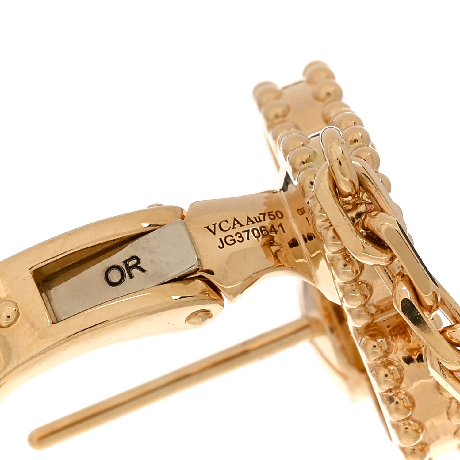 Van Cleef & Arpels VAN CLEEF & ARPELS 18K Yellow Gold Mother of Pearl Tiger's Eye Lucky Alhambra 2 Motifs Butterfly Earrings 4 of 4