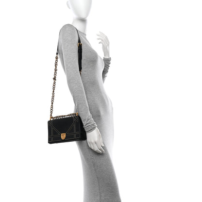 Christian Dior Lambskin Studded Small Diorama Flap Bag Black 2 of 11