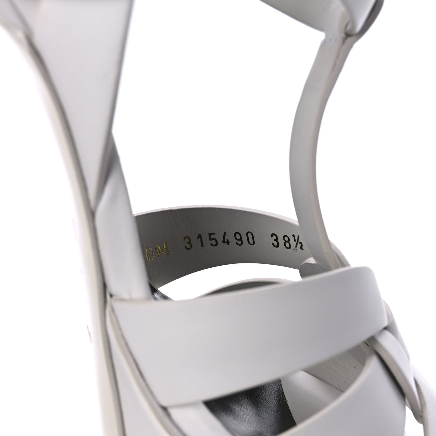 Calfskin Tribute 75 Platform Sandals 38.5 White
