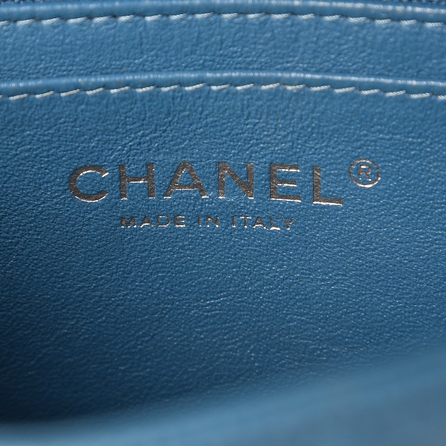 Caviar Quilted Mini Rectangular Flap Blue