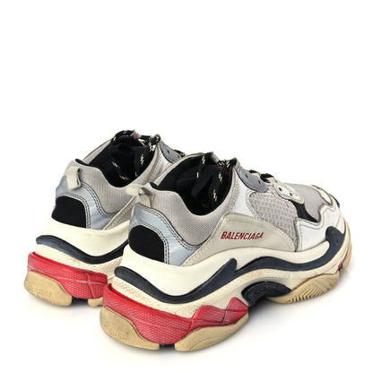 Balenciaga Mesh Nubuck Womens Triple S Sneakers 38 Black Argent 4 of 8