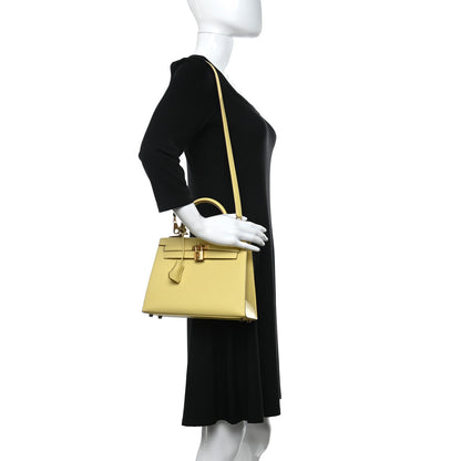 Hermes Epsom Kelly Sellier 25 Jaune Poussin 2 of 11
